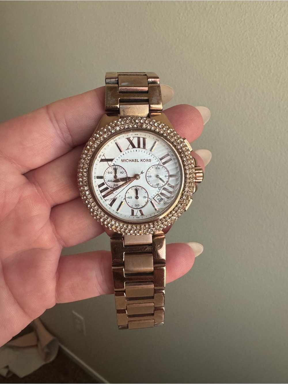 Michael Kors Rose Gold-Tone Crystal Women’s  Watch